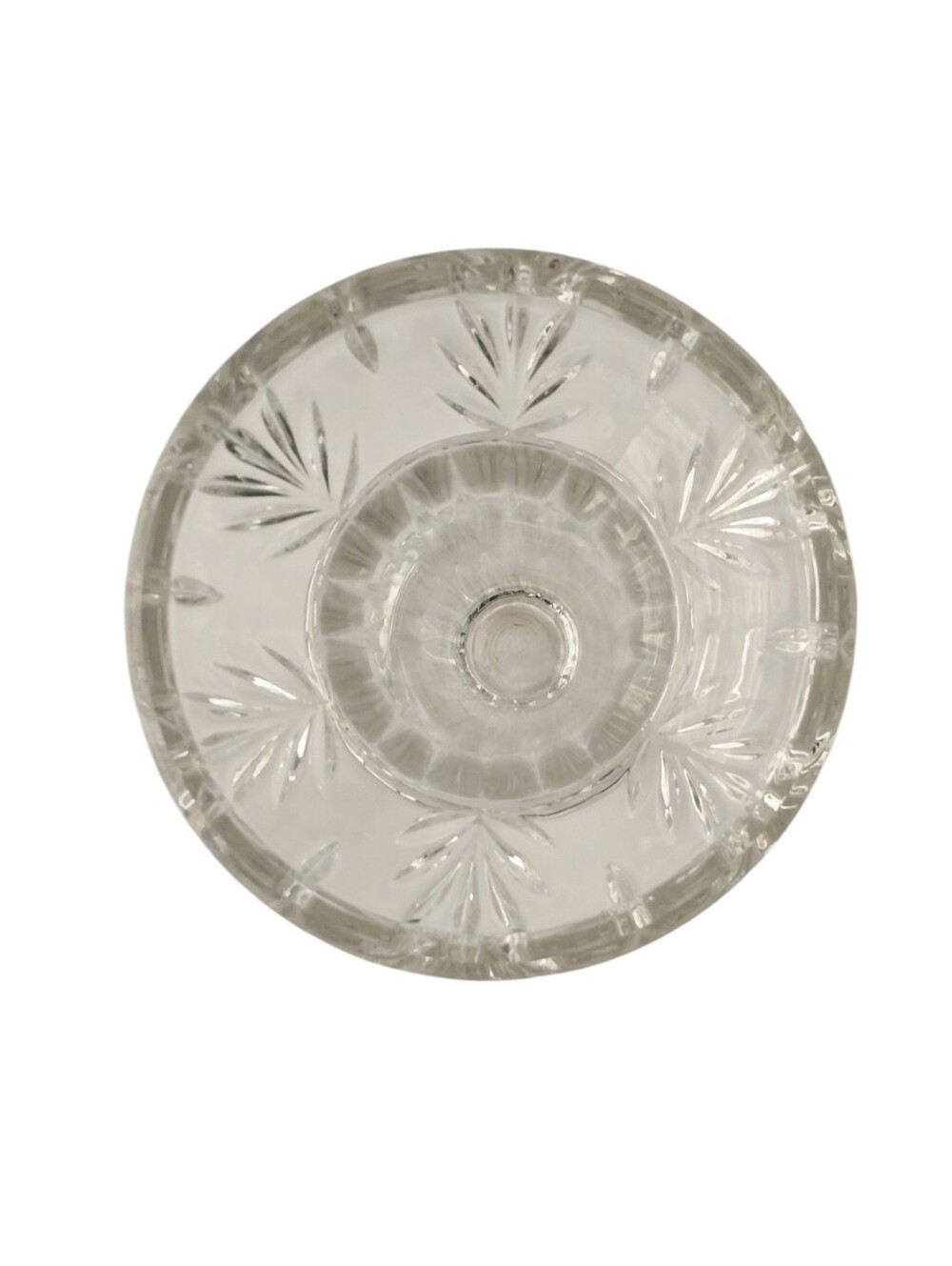 Vintage Cut Crystal Trumpet Vase 8" Starburst Clear Glass Floral Vase - Picture 4 of 8
